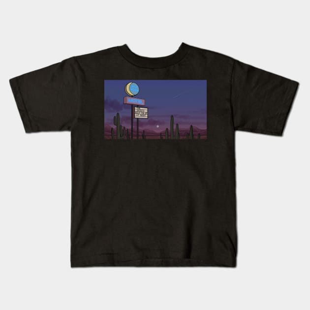 Ghost Motel Kids T-Shirt by amidstsilence